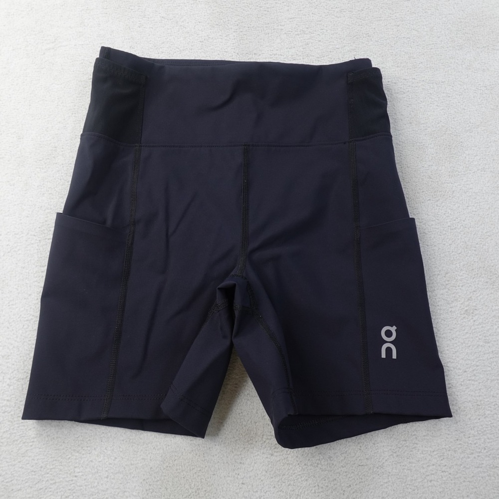 On Running Sprinter Shorts Womens XS Black High Rise Running Biker Pockets